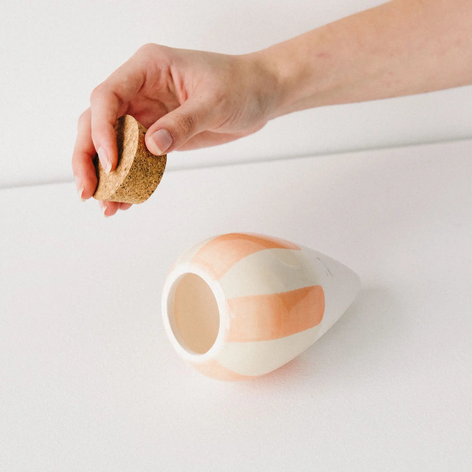 Olla hydratante - rayé orange et crème