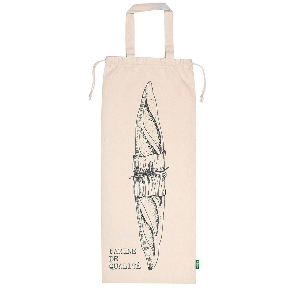 Sac à pain baguette coton 26x82cm
