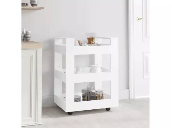 Chariot de cuisine Blanc 60x45x80 cm Bois d'ingénierie