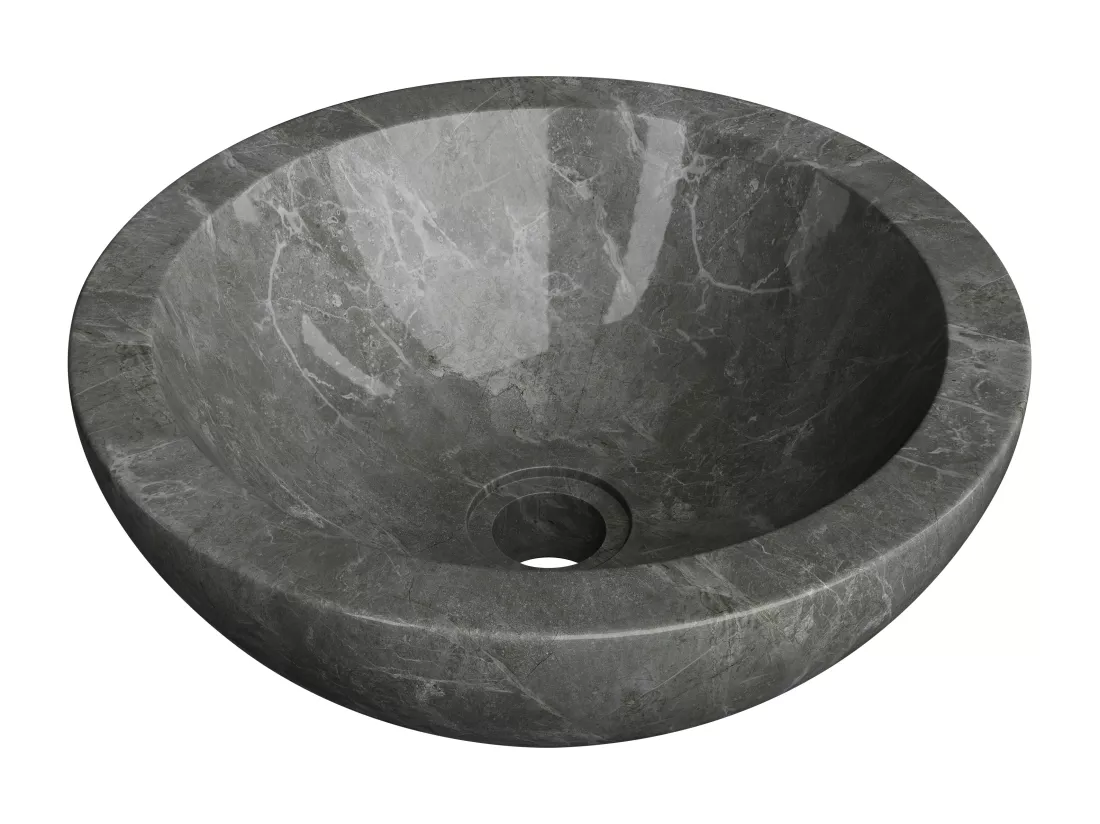 Vasque à poser en marbre - Coloris noir - D35 cm - BERATI