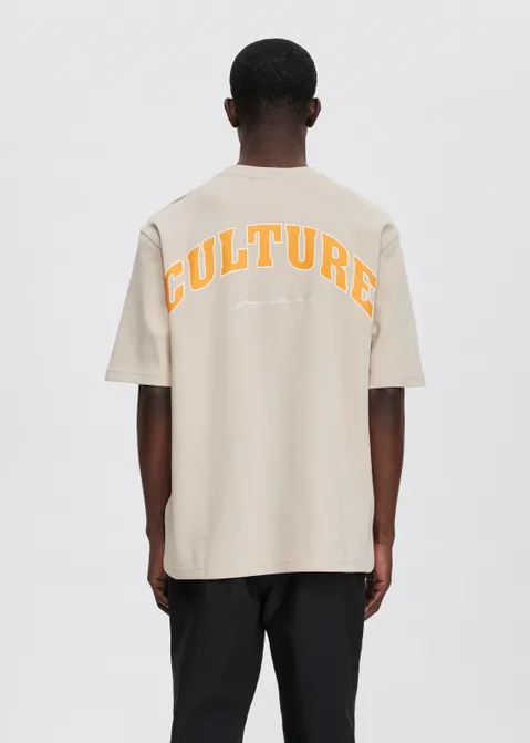 T-shirt met print culture zand (ZND.L)