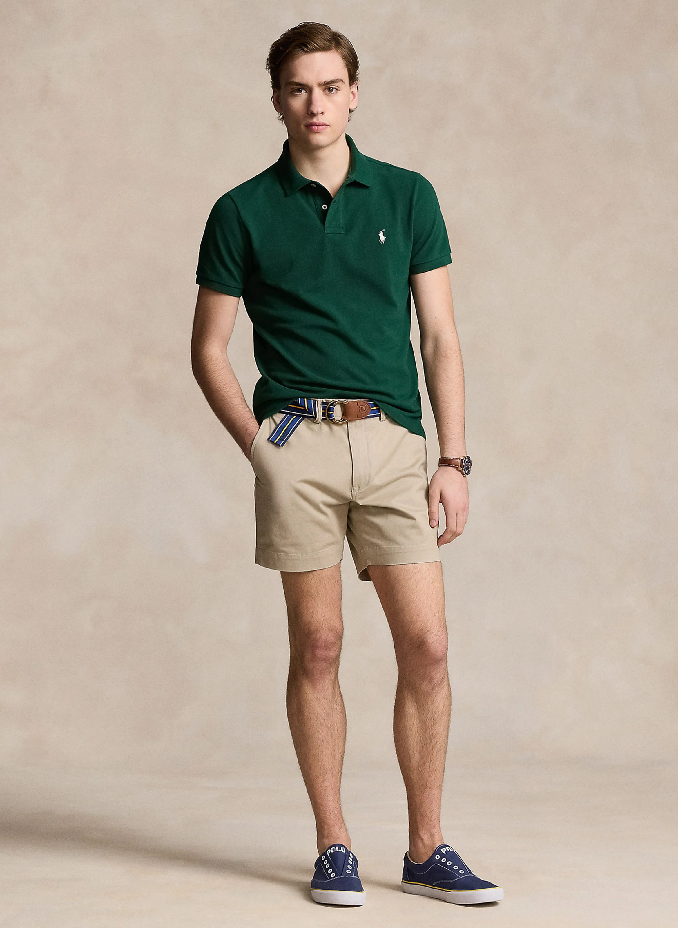 Polo slim-fit en coton | Vert