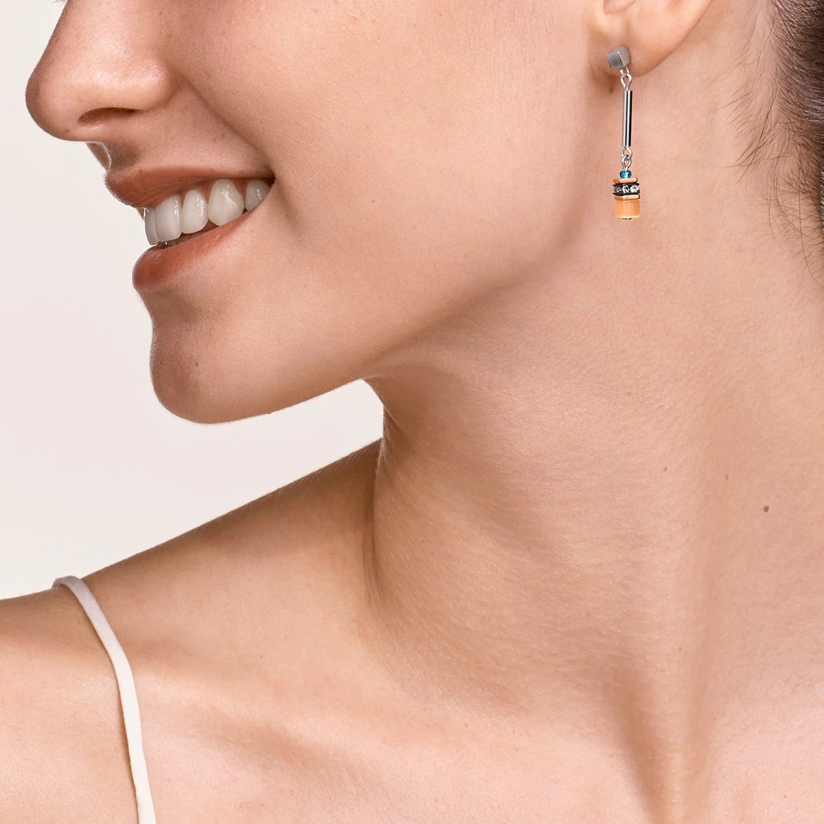 Boucles d'oreilles Coeur de Lion Geocube orange