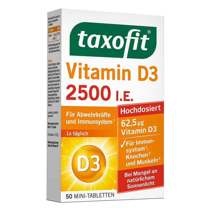 Taxofit Vitamin D3 2500 I.E. Tabletten, 50 St