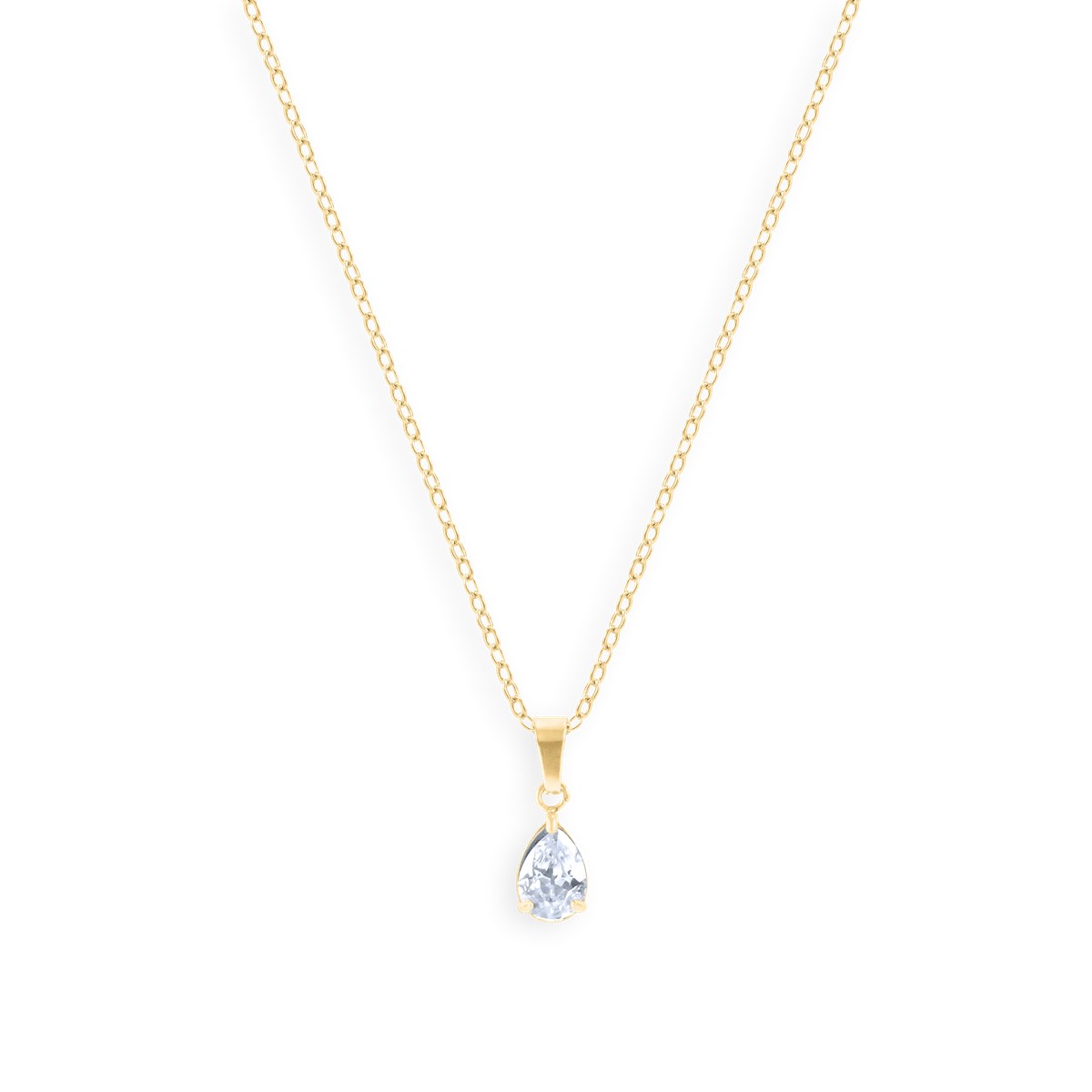 Collier en acier plaqué jaune avec oxyde de zirconium