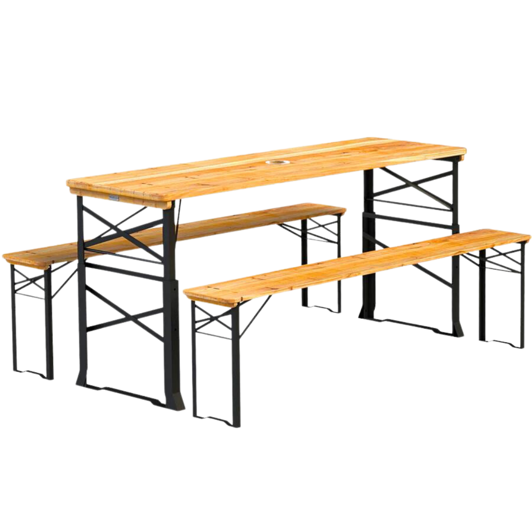 holz4home® Bierzeltgarnitur - mehrteilig & klappbar | Hoehenverstellbar