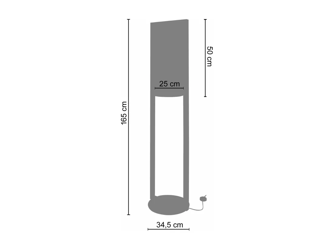Lampadaire , colonne bois foncé 165 cm.