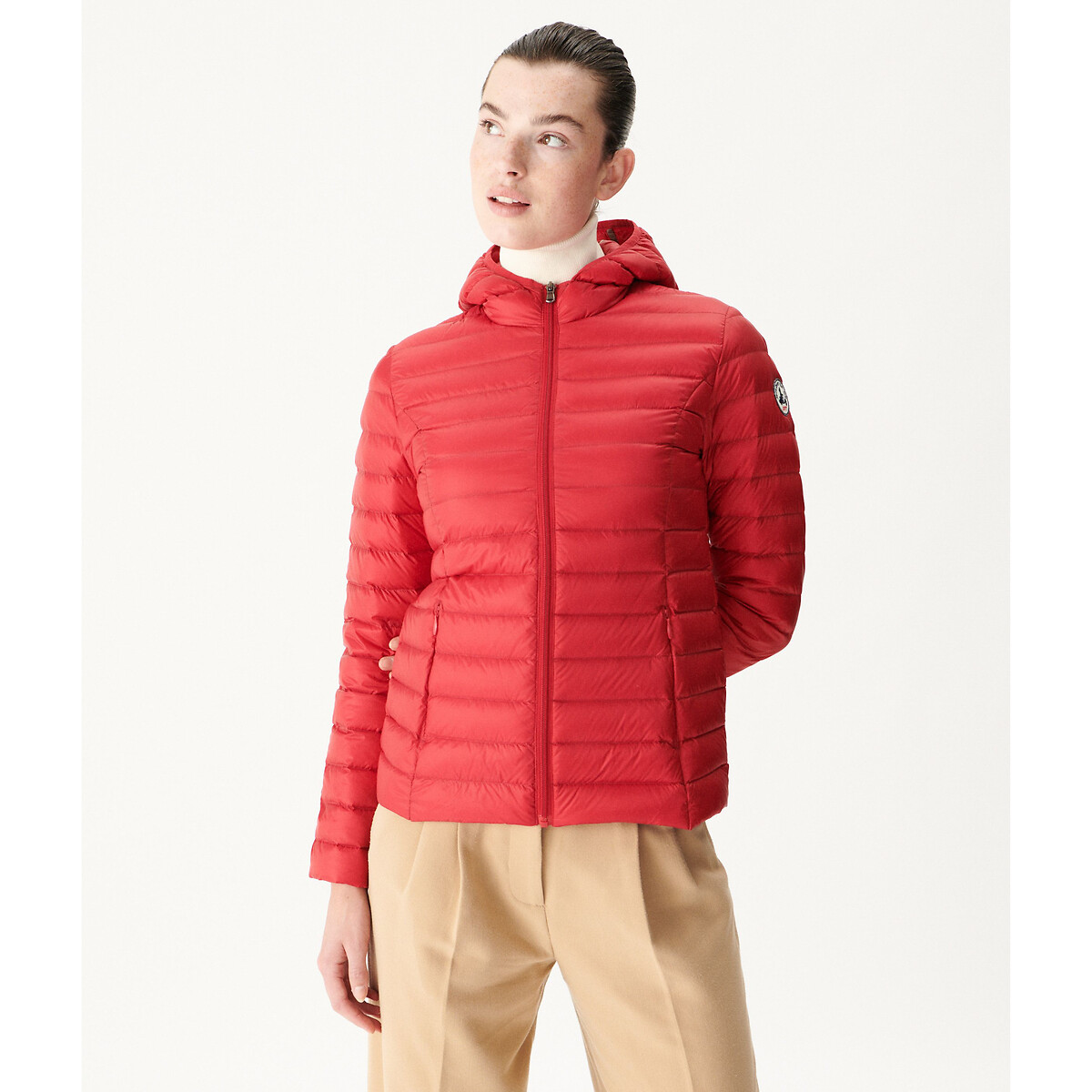 JOTT<br>Jaqueta acolchoada de plumas com capuz e zíper Cloe