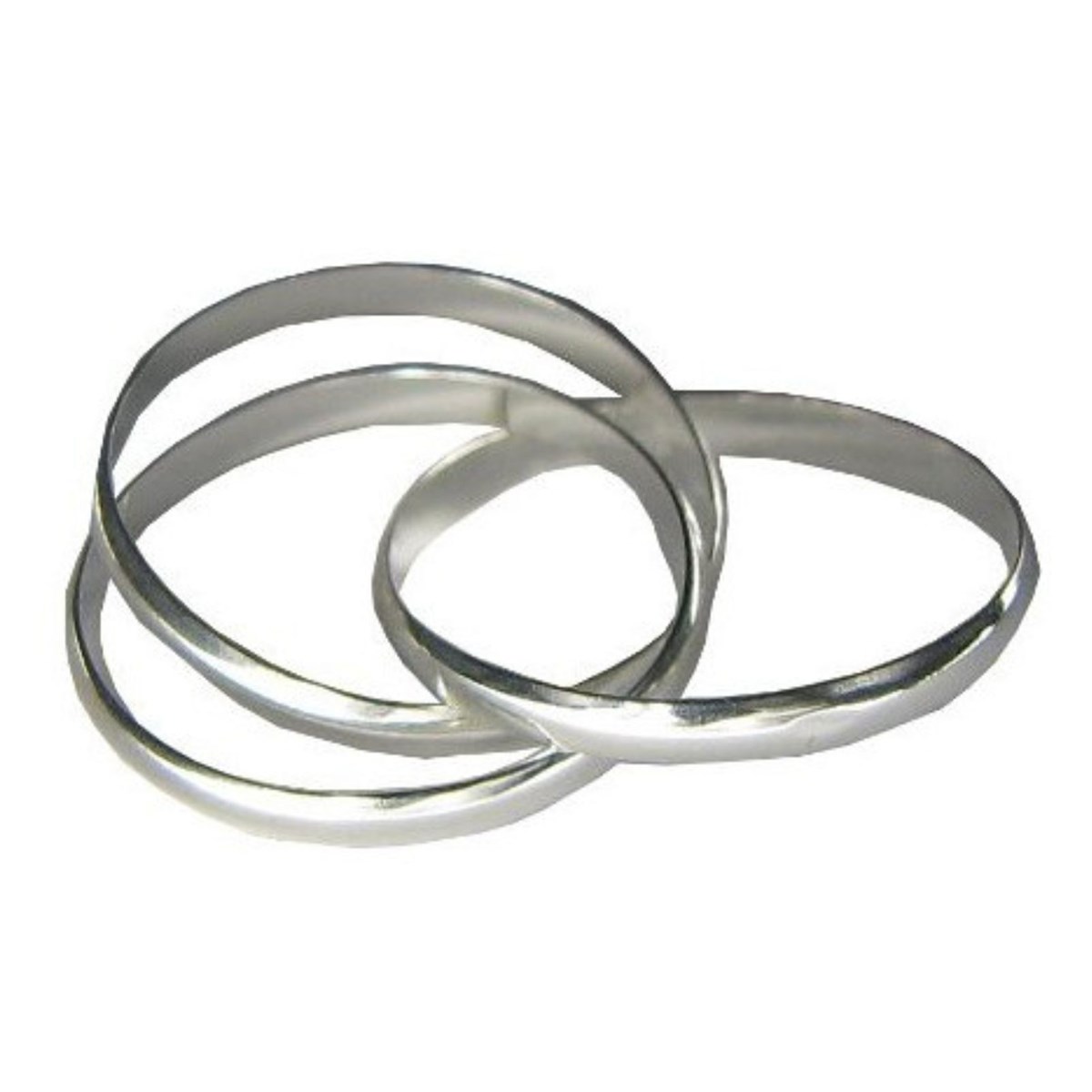 Bague alliance triple 3 anneaux taille 52 entrelacée homme femme en argent