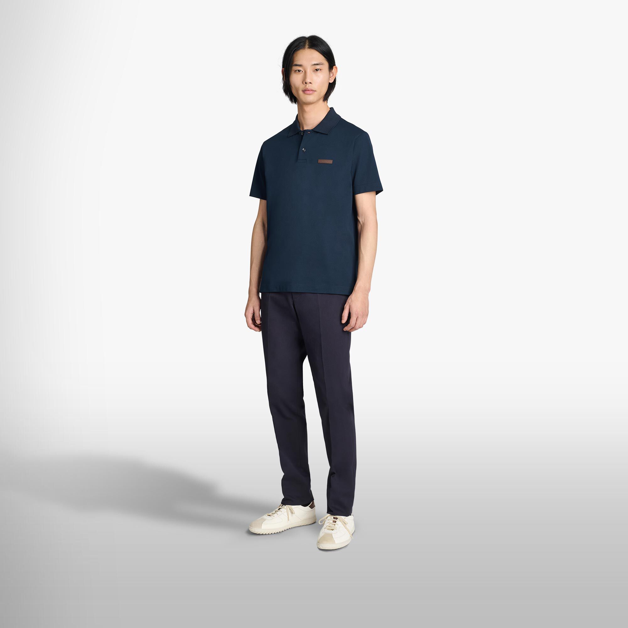 Polo Pique Avec Detail En Cuir