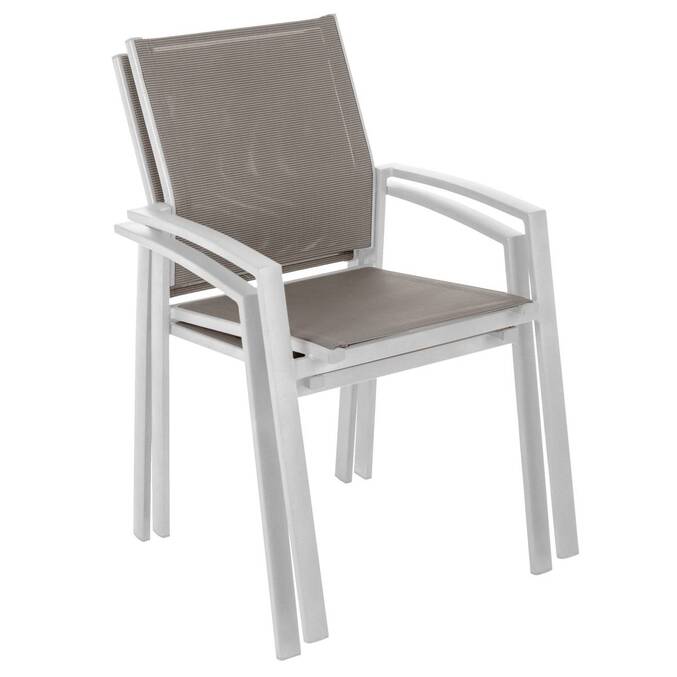 Fauteuil de jardin empilable AXIOME Noisette & Blanc