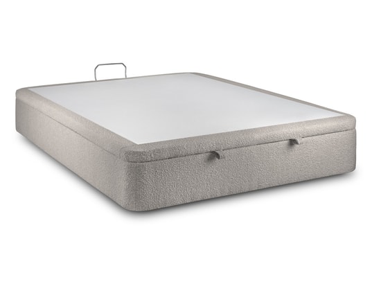 SOMMEIL DE PLOMB - Sommier 140 x 190 Sommier coffre bouclette gris 140x190 h39cm
