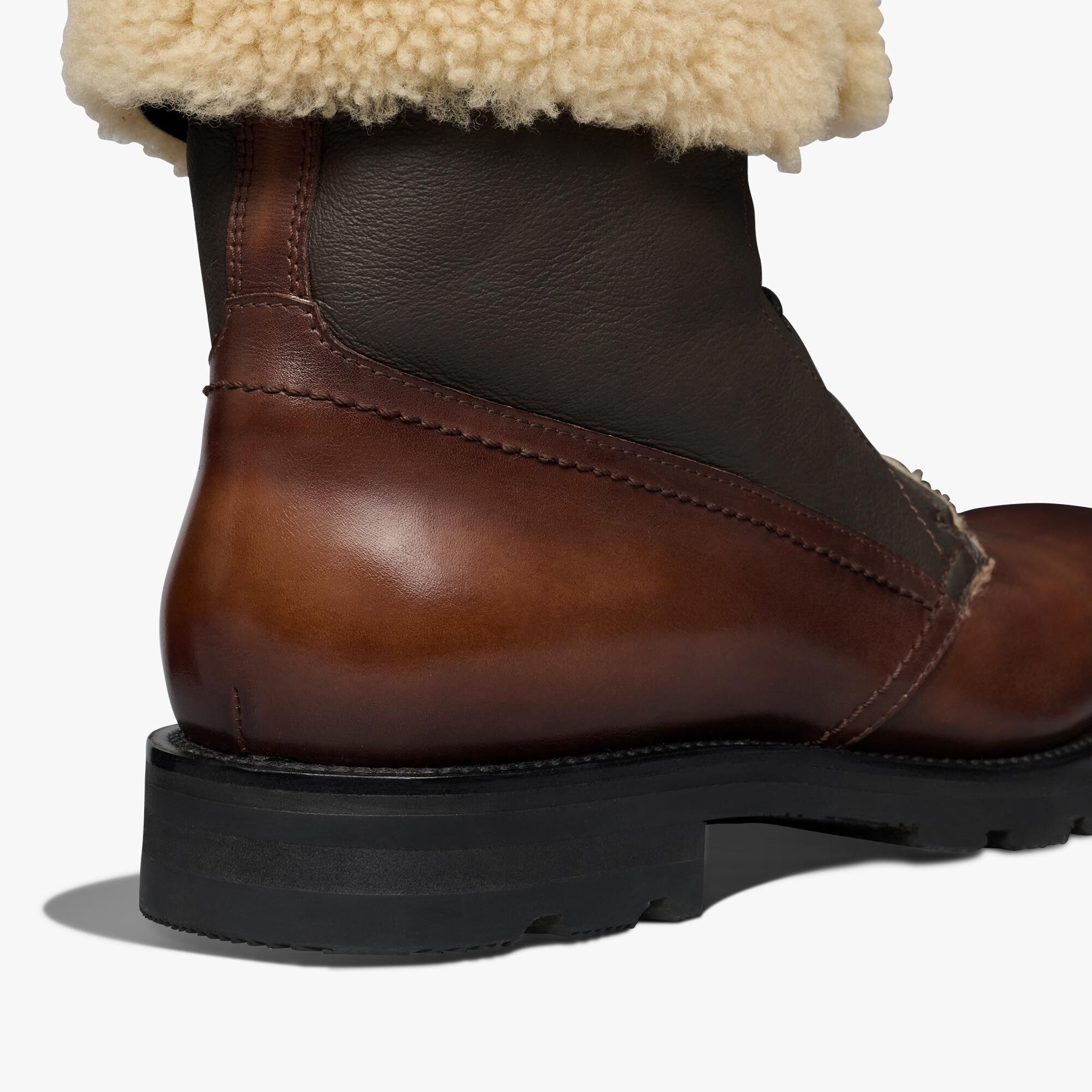 Bottine Ultima En Cuir Et Shearling