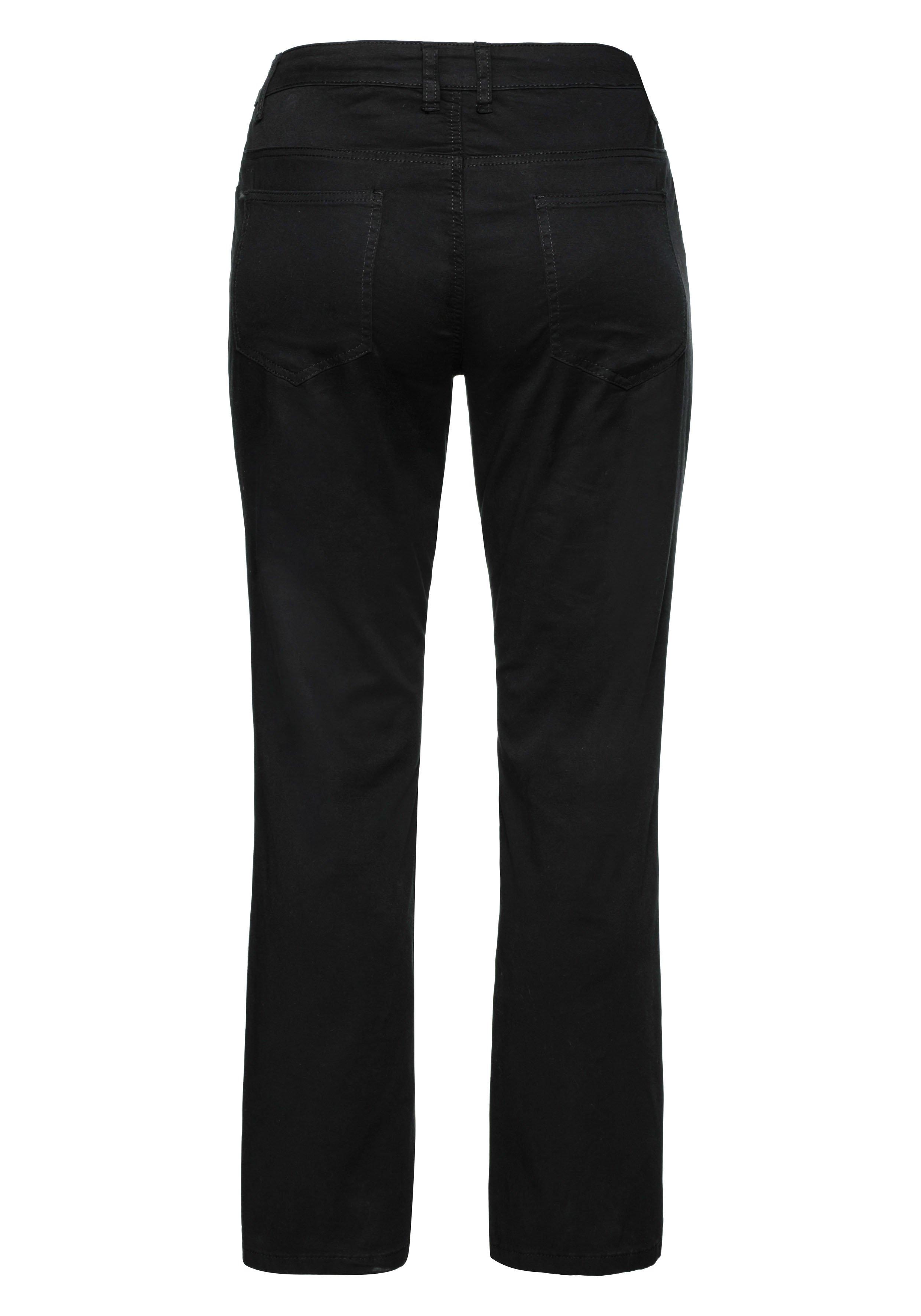 Bootcut-Hose aus elastischem Baumwoll-Twill