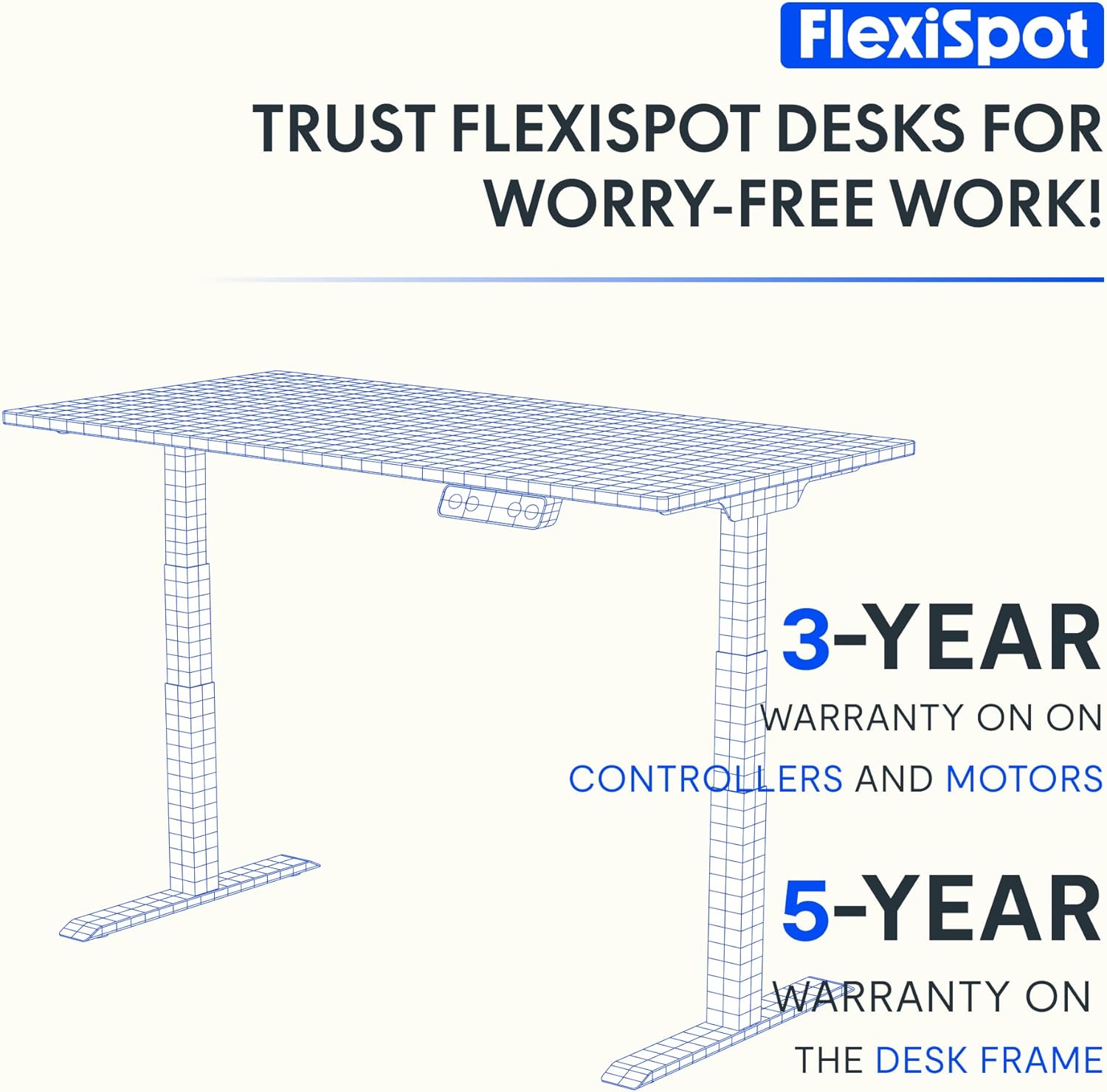 FlexiSpot Höhenverstellbarer Schreibtisch Basic–Mit Kabelmanagement, Haken und EINTEILIGER Tischplatte, Ergonomischer Homeoffice-Tisch, Bürotisch (120x60cm, Ahorn)