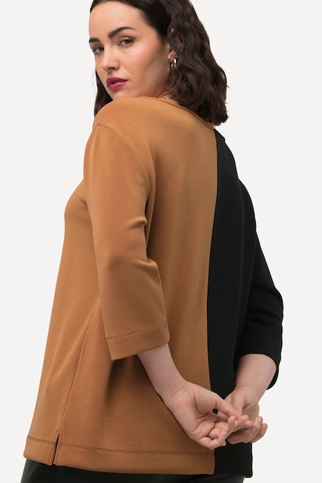 Sweatshirt, Colorblocking, Rundhals, 3/4-Arm