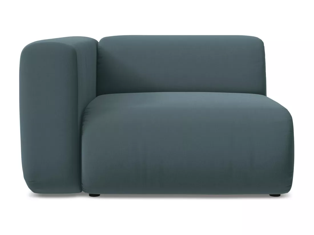 Module avec accoudoirs gauche en velours - marin - EKAHI