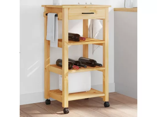 Chariot de cuisine MONZA 48x40x90 cm bois massif de pin