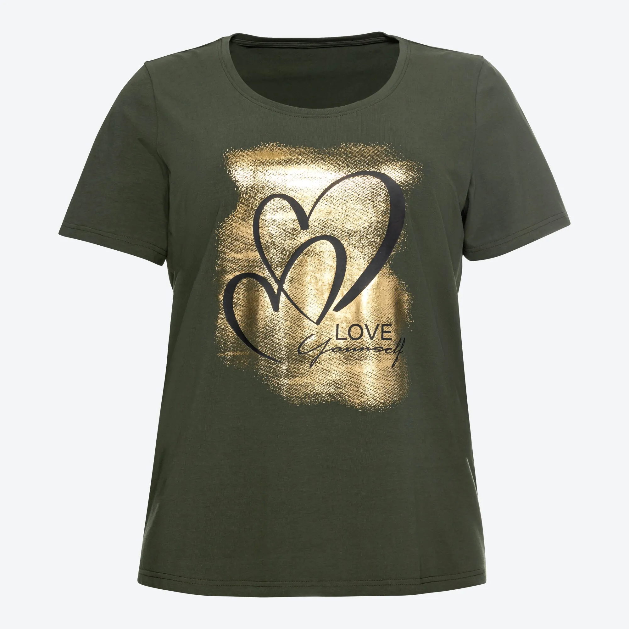 Damen-T-Shirt mit Frontaufdruck, große Größen