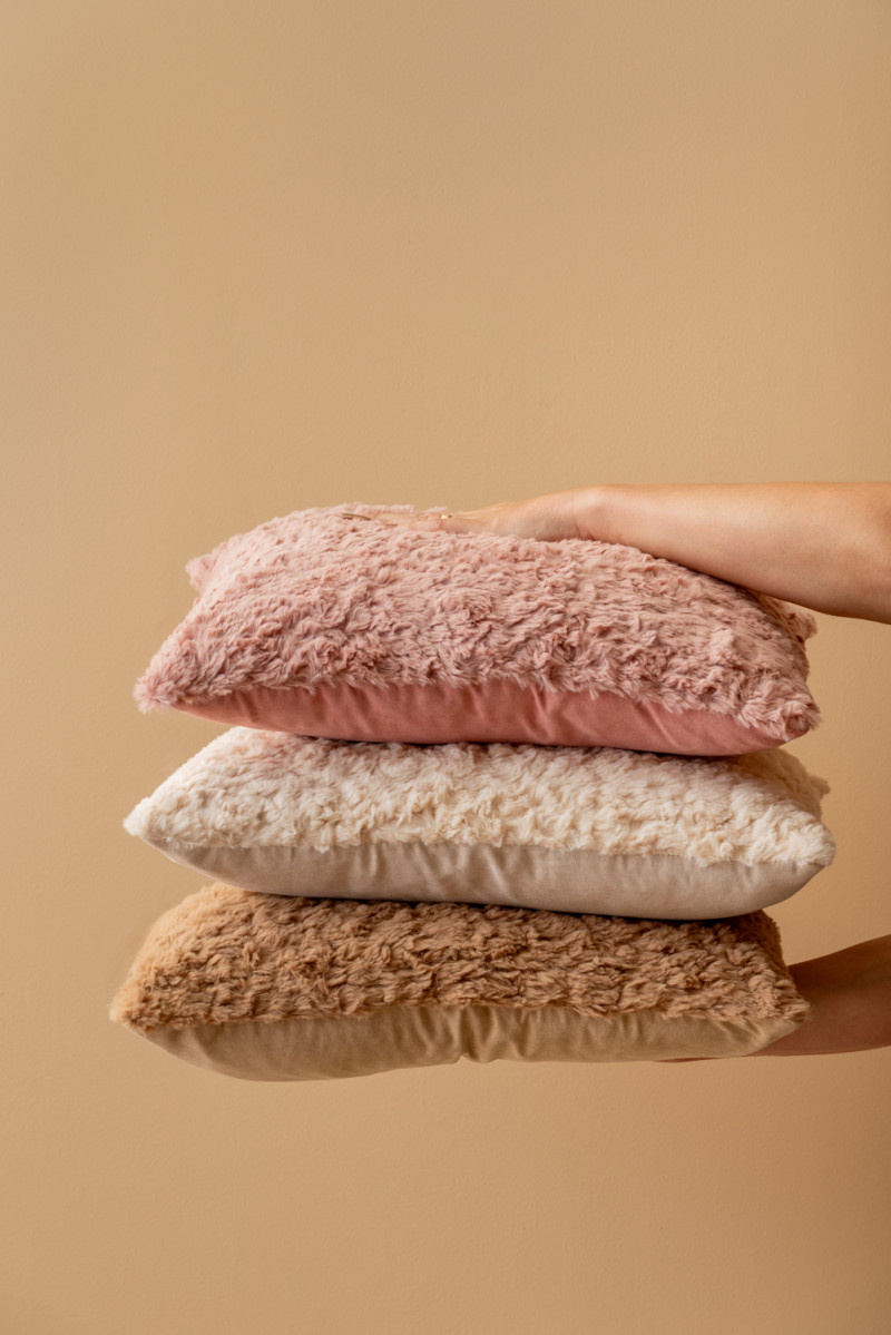 Cushion Tierno Furry PT4235PI Faded pink