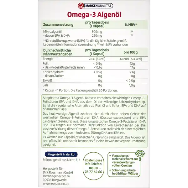Omega-3 Algenöl