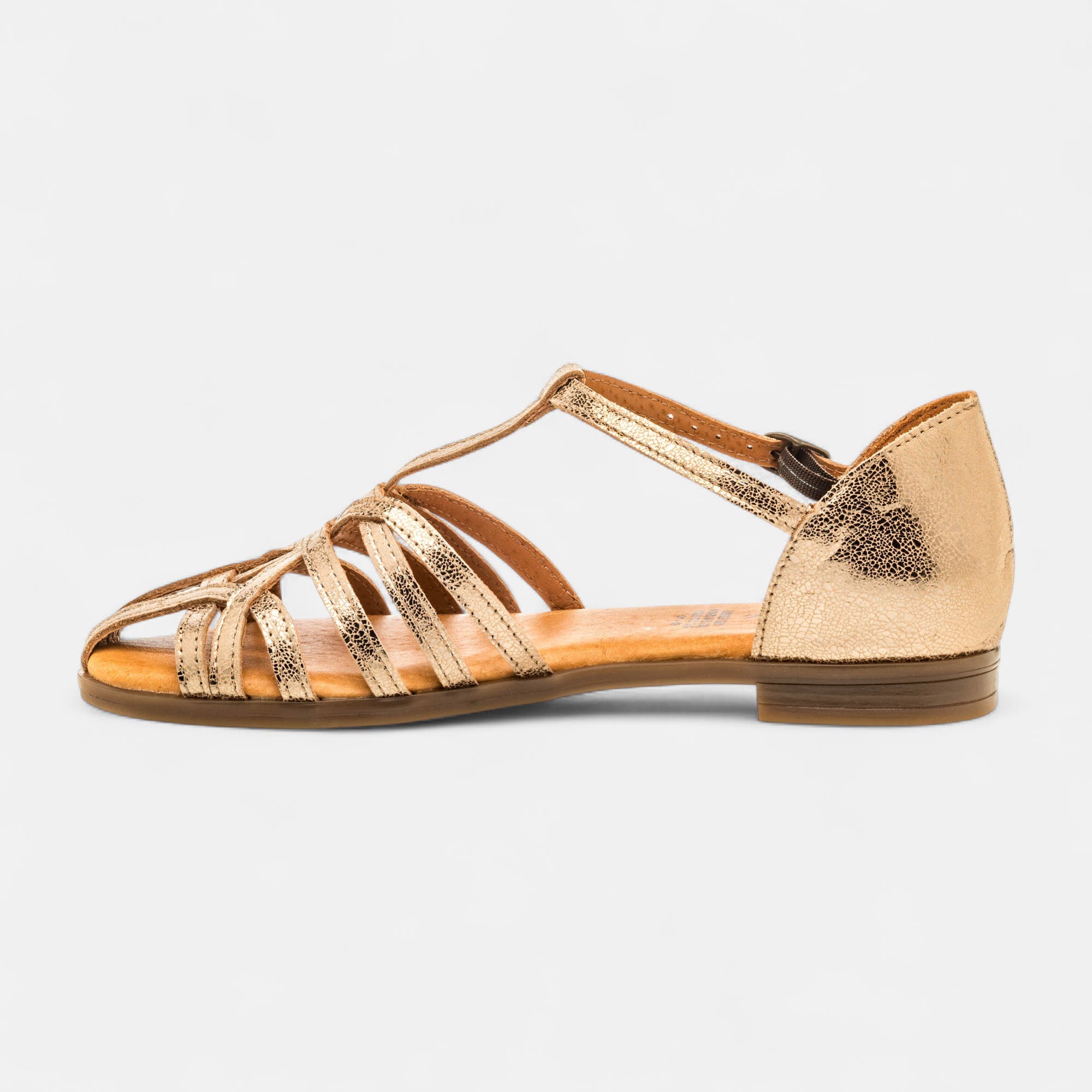 Nu-pieds Femme en cuir or