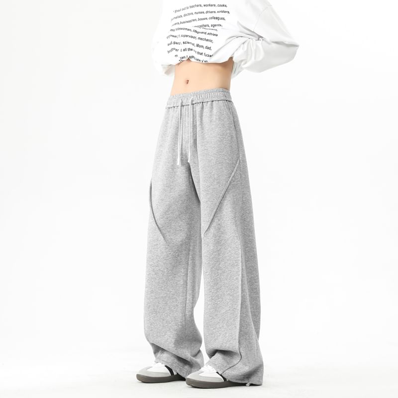 YERGO - Joggingbroek met trekkoord in de taille, effen paneel en rechte pijpen