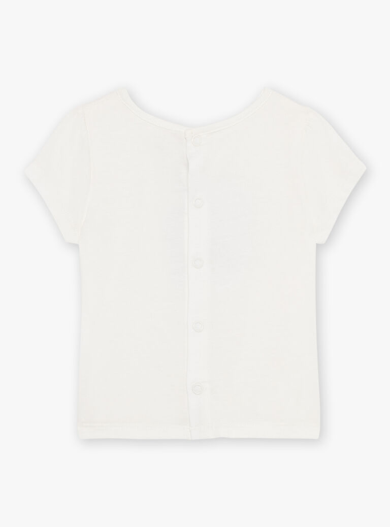 T-shirt écru à oiseaux fantaisie