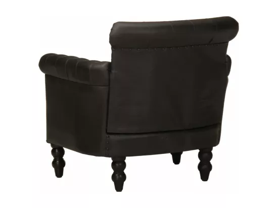 Fauteuil Noir Cuir de chèvre véritable