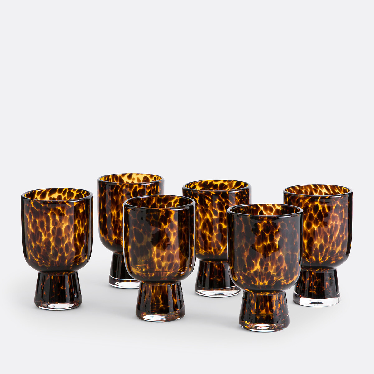LA REDOUTE INTERIEURS<br>Conjunto de 6 taças de cristal âmbar, Fauvita