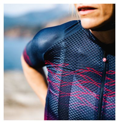 Maillot Manches Courtes Femme Castelli Climber's 2.0 Bleu/Rose