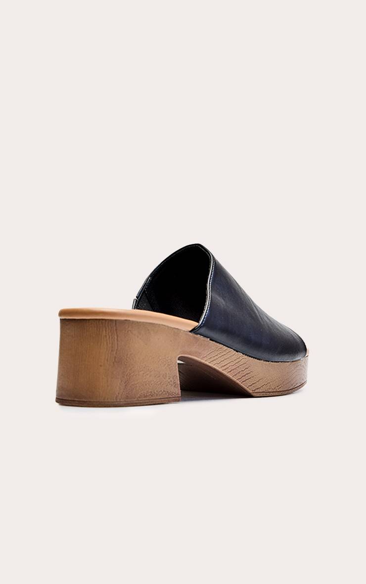 Noir Mules À Plateforme Et Talon Bloc En Synthétiquecuir Coupe Large