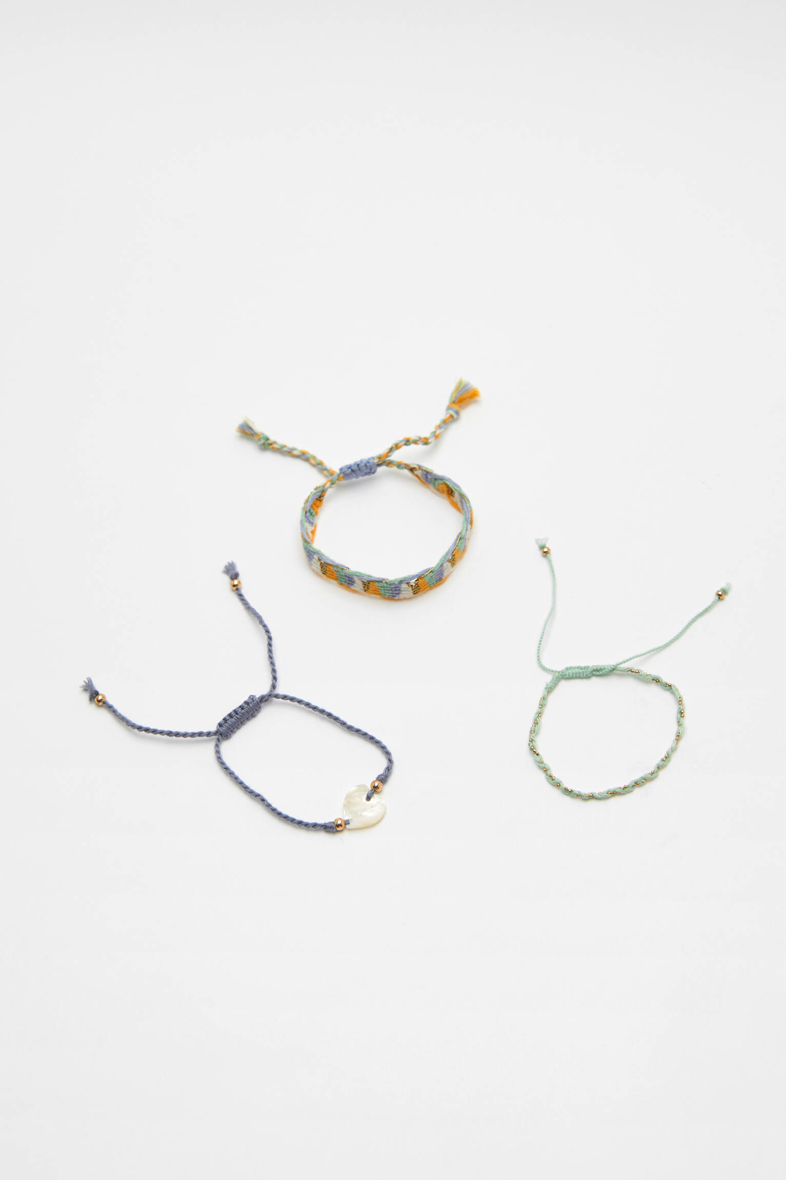 Pacote com 5 pulseiras de rosca - cor menta