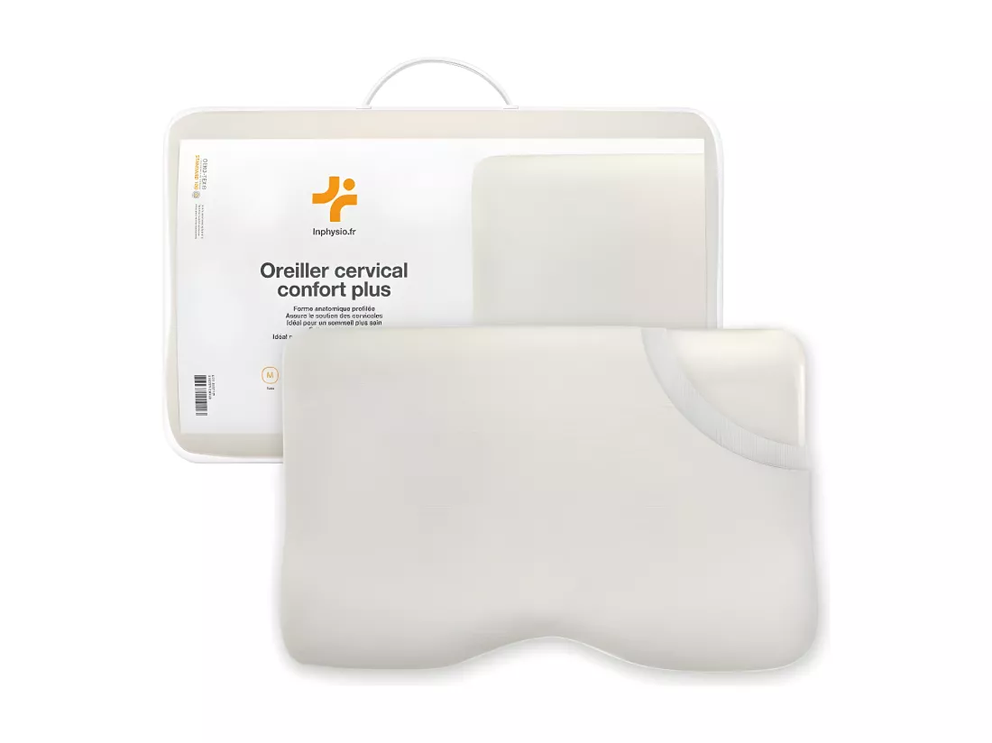 Oreiller Ergonomique Cervical en Mousse à Mémoire - 54x33x10 - CONFORT PLUS