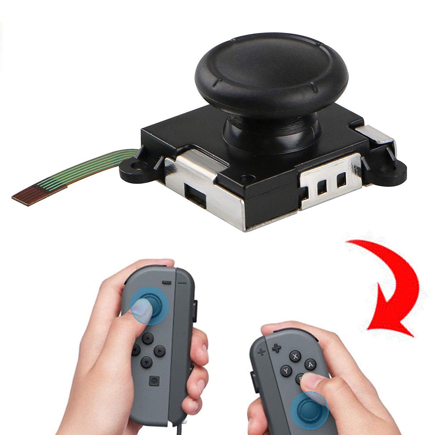 Nintendo Switch / OLED Joy-Con Controller Ersatz Analog Thumb Stick - Schwarz