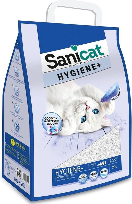 Sanicat - Hygiene+ - Kattenbakvulling - 20L - Calciumsilicaat