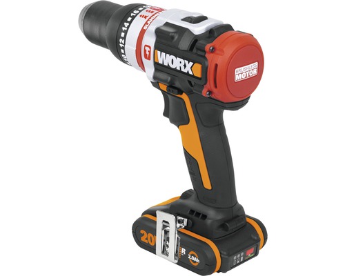 WORX Nitro 20V Slagboormachine 60Nm WX354 accu-slagboormachine, borstelloze motor, inclusief koffer, 2 x 2Ah accu's en lader