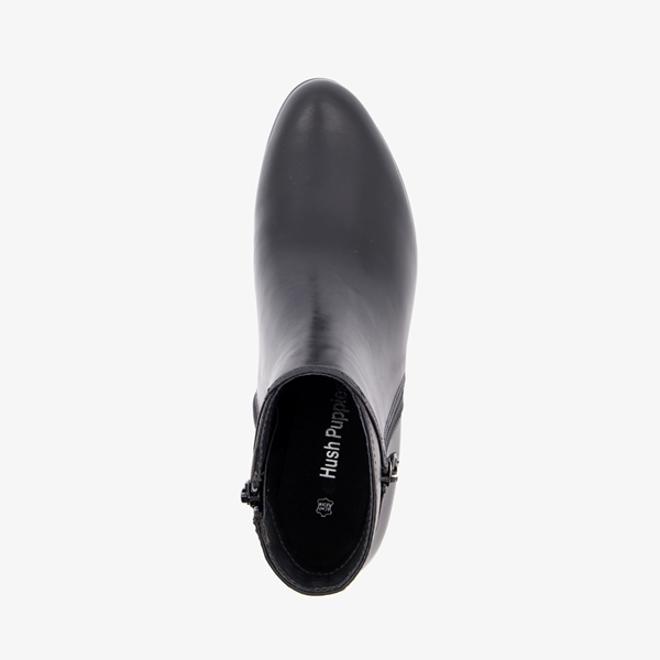 Hush Puppies leren dames enkellaarsjes met hak