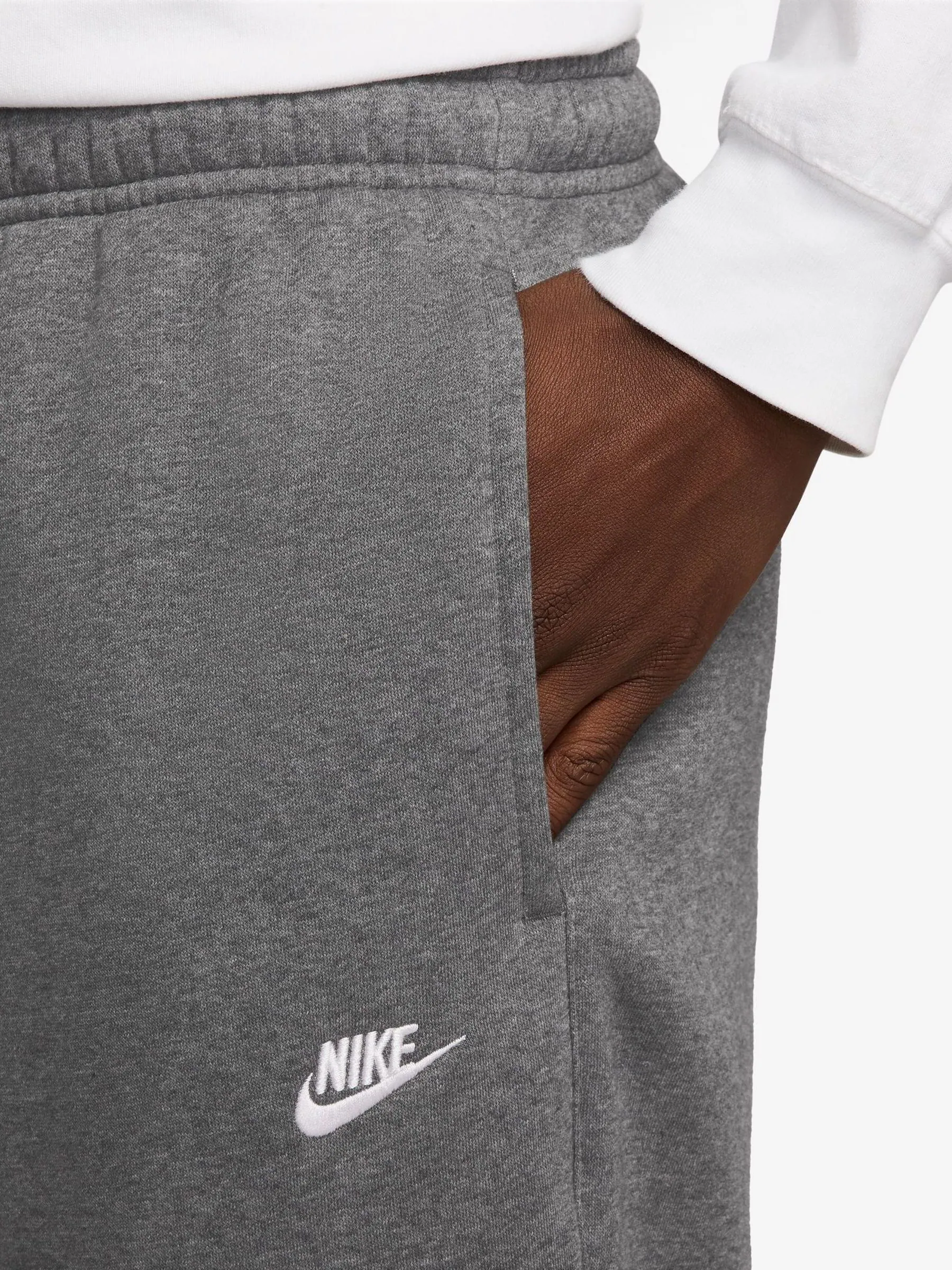 Donkergrijs gemêleerd - Nike Club fleece joggingbroek
