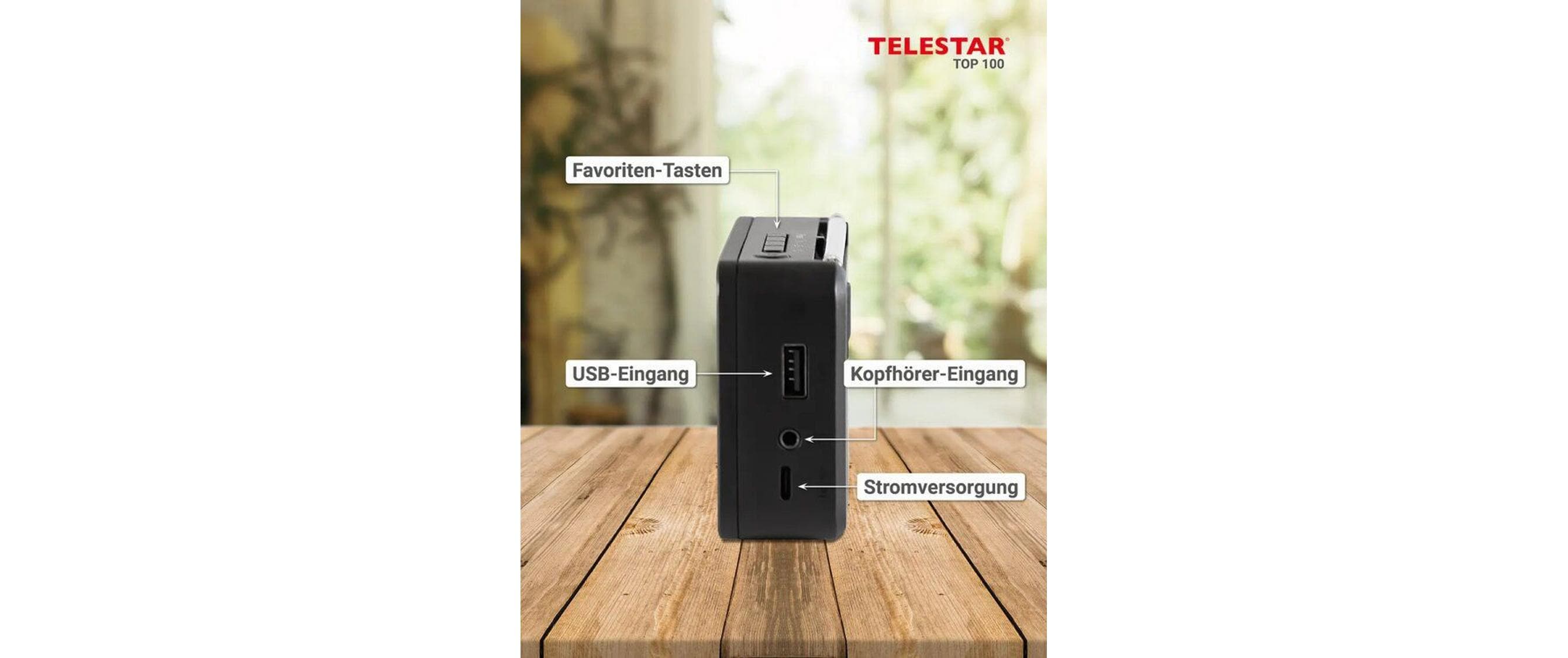 DAB+ Radio TOP 100 SchwarzPortables Mono-Radio mit DAB+/FM