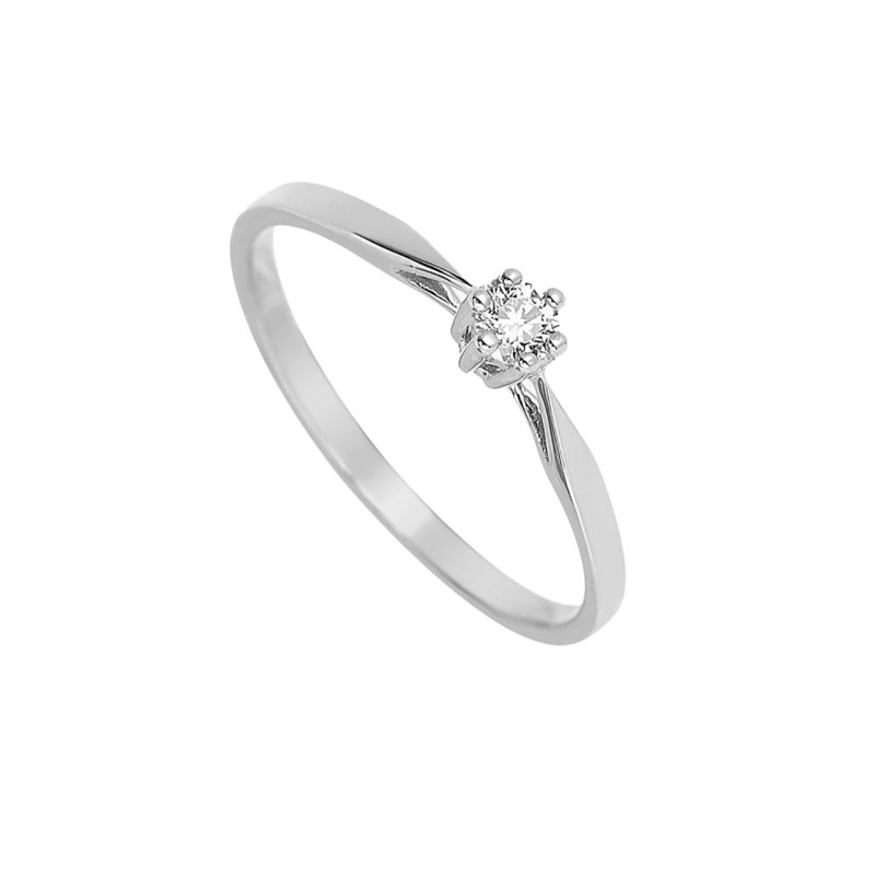 Bague Femme - Or 18 Carats - Diamant 0,1 Carats