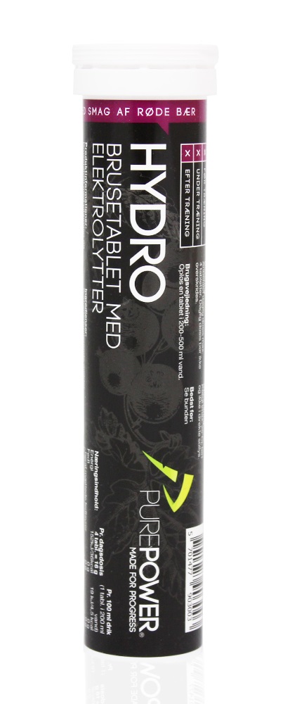 PurePower Hydro Electrolytes brusetabletter bær 20 x 4 g.