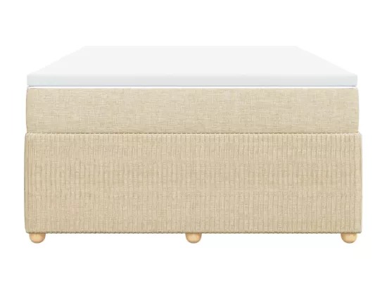 Sommier à lattes de lit avec matelas Crème 140x190 cm Tissu