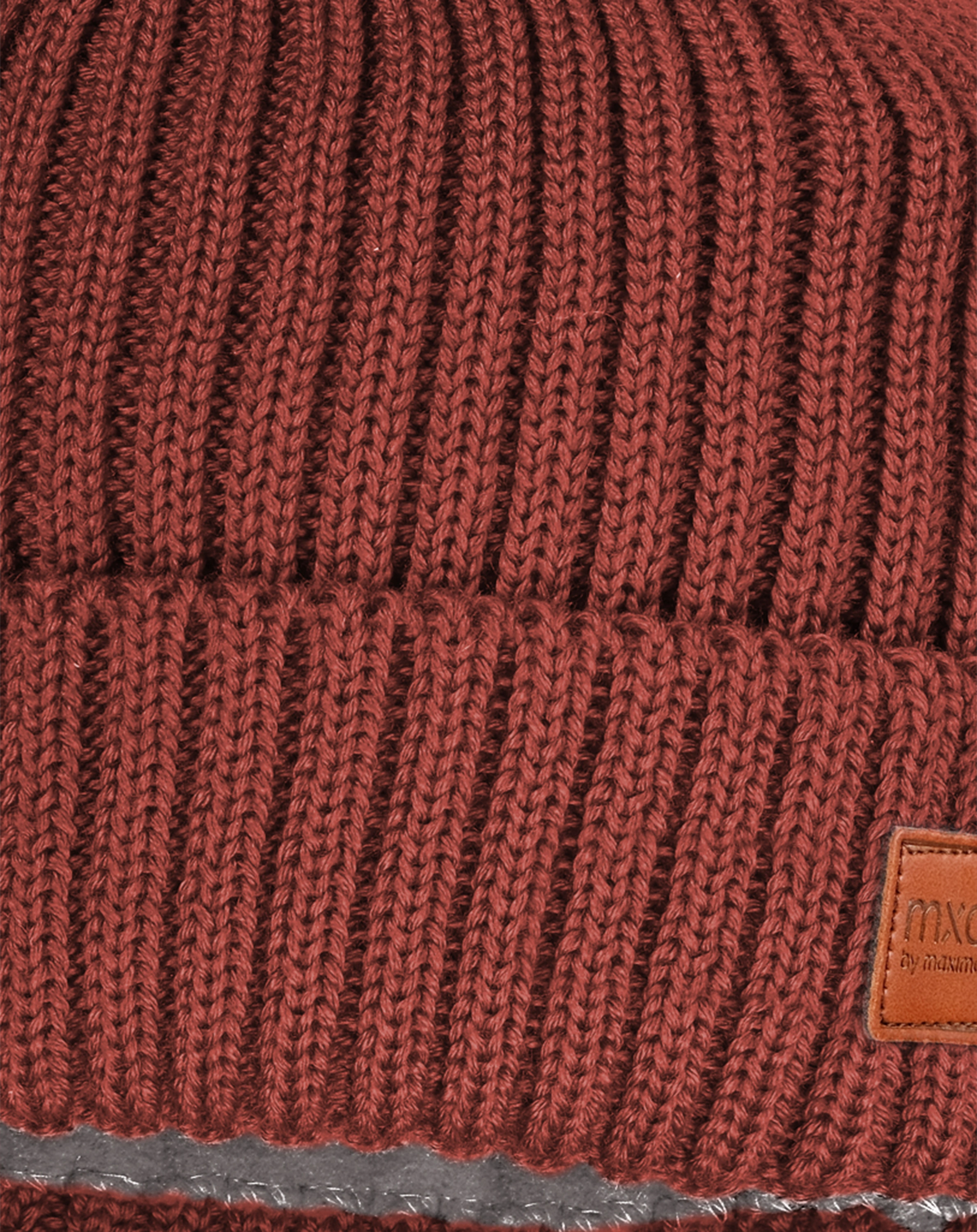 Strick-Mütze JAMIE aus Wolle in rosewood