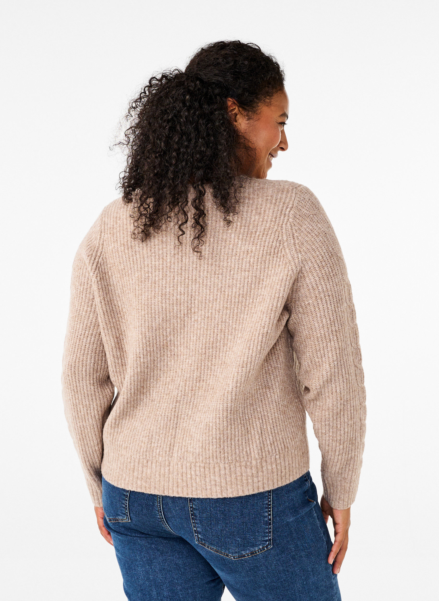 Strikket cardigan med bindedetaljer