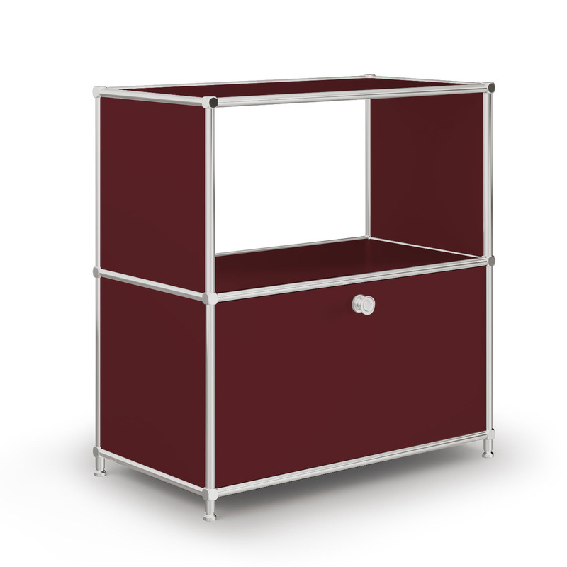 Sideboard VEROM, 1 Klapptüre, 1 Fach ohne Rückwand, rot