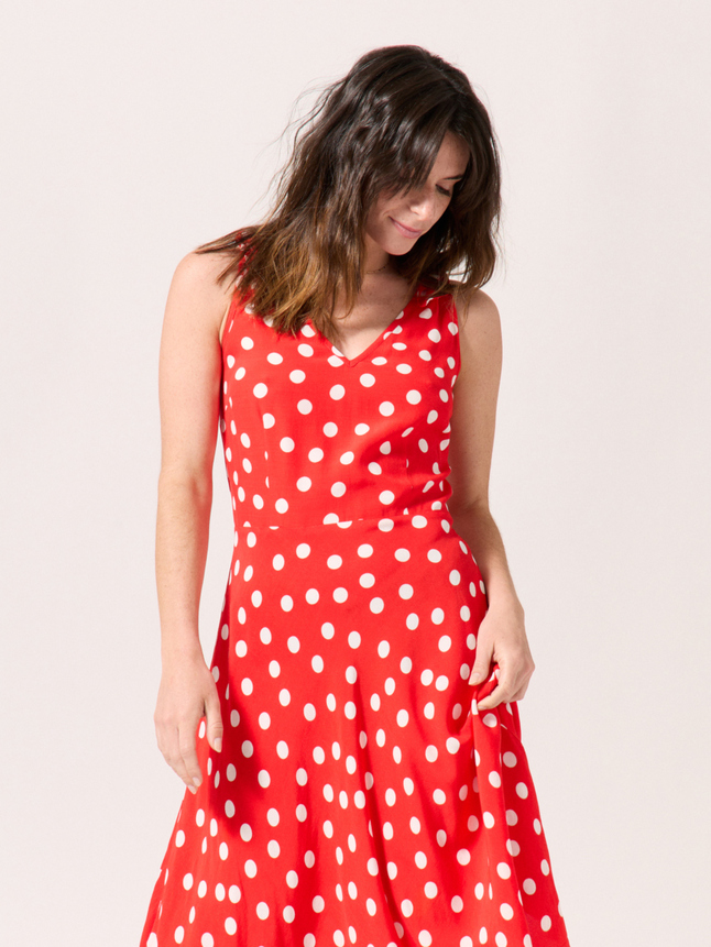 Robe midi à bretelles