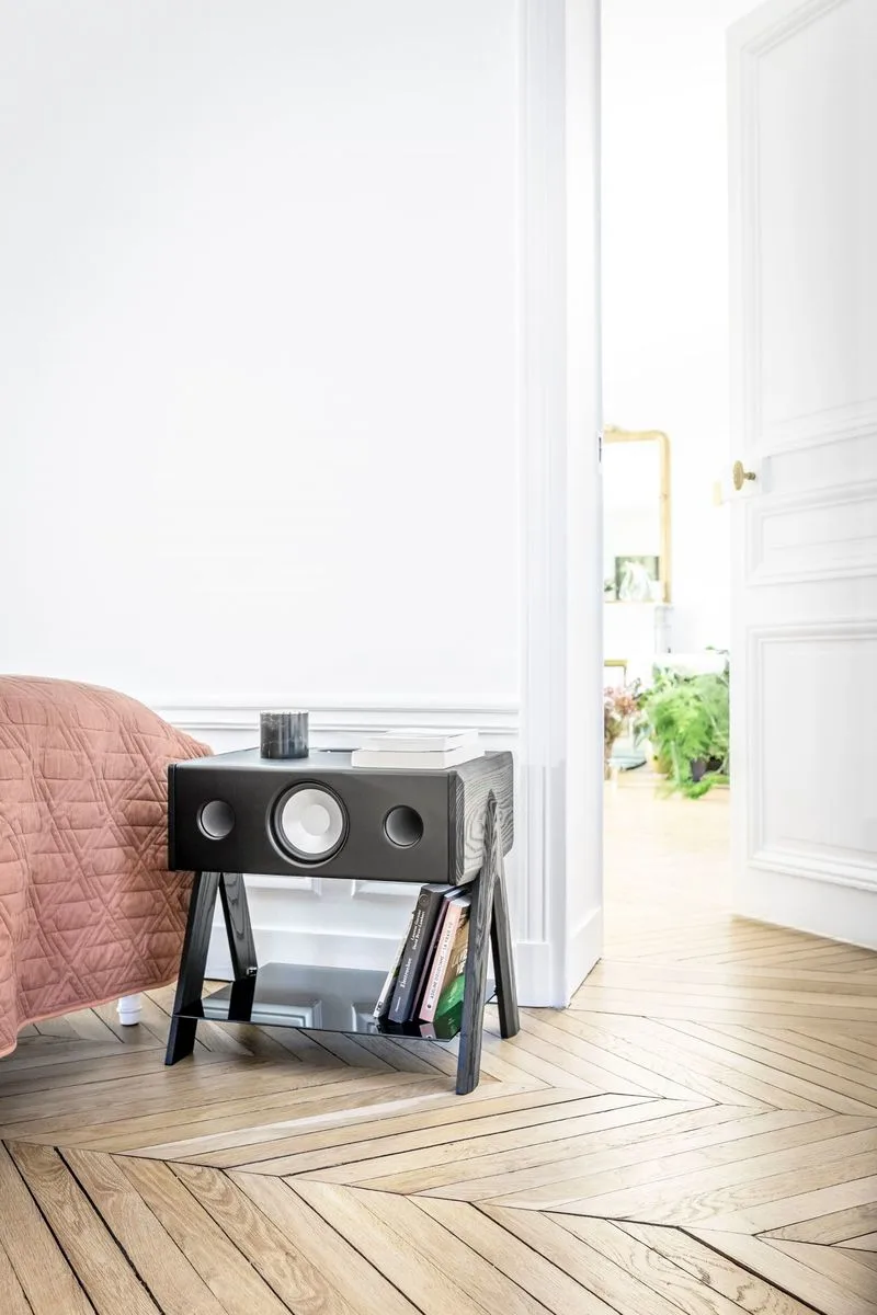 Station multimédia La Boîte Concept Cube Black Leather Enceintes connectées