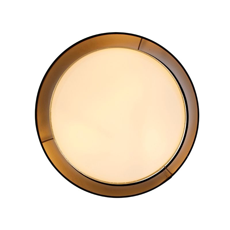 Moderne plafonnière zwart met goud 50 cm 3-lichts - Drum Duo