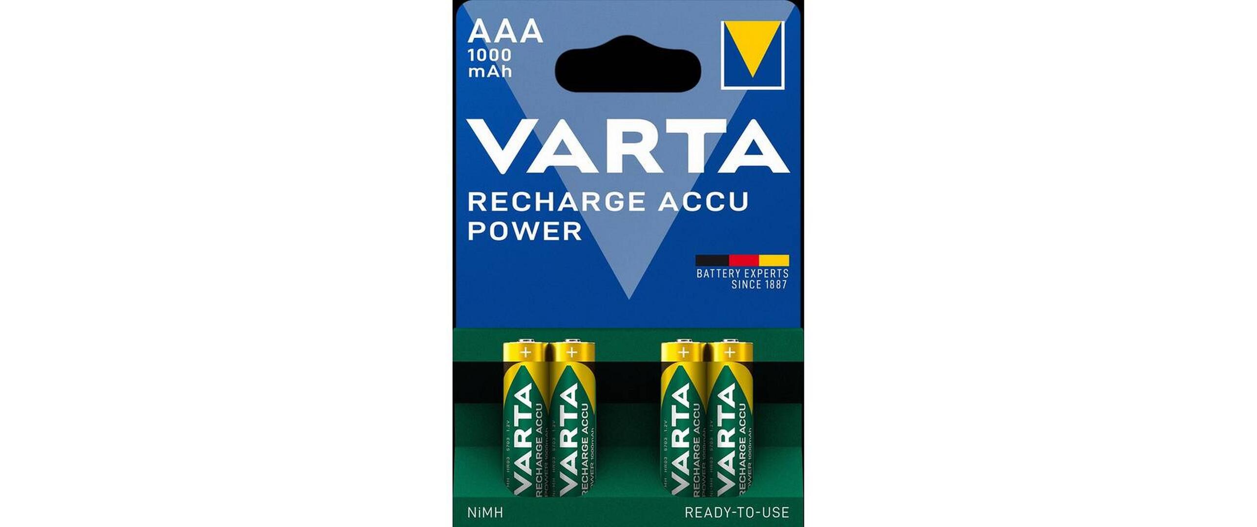 Akku Power NiMH AAA 1000 mAh, 4 StückTyp Micro (AAA)